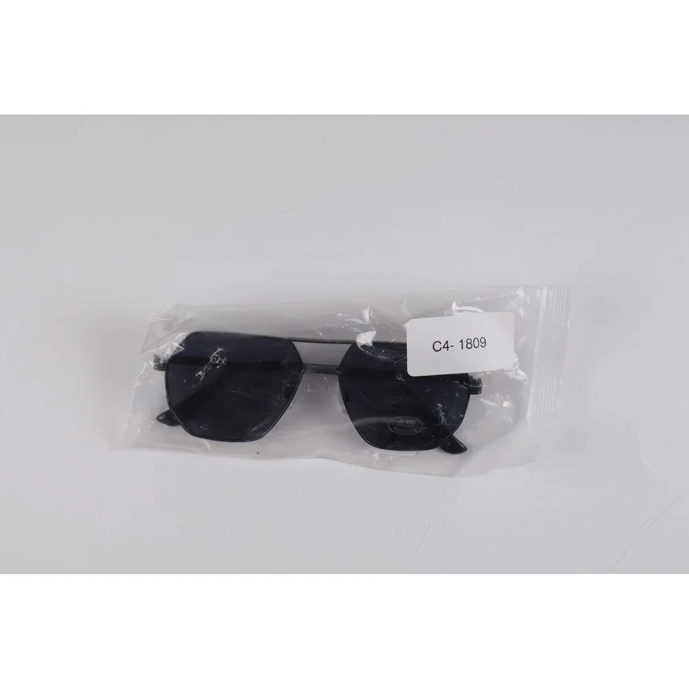 Buckle Sunglasses Geometric Aviator Black NWT